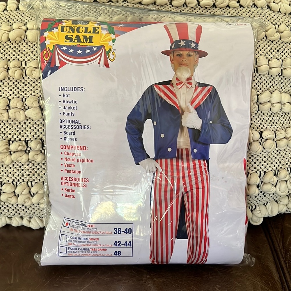 Uncle Sam Patriotic costume - size S (adult)